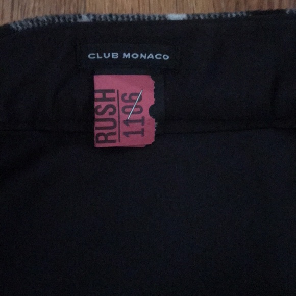 Club Monaco wool black and white checkered plaid skirt - Picture 2 of 5